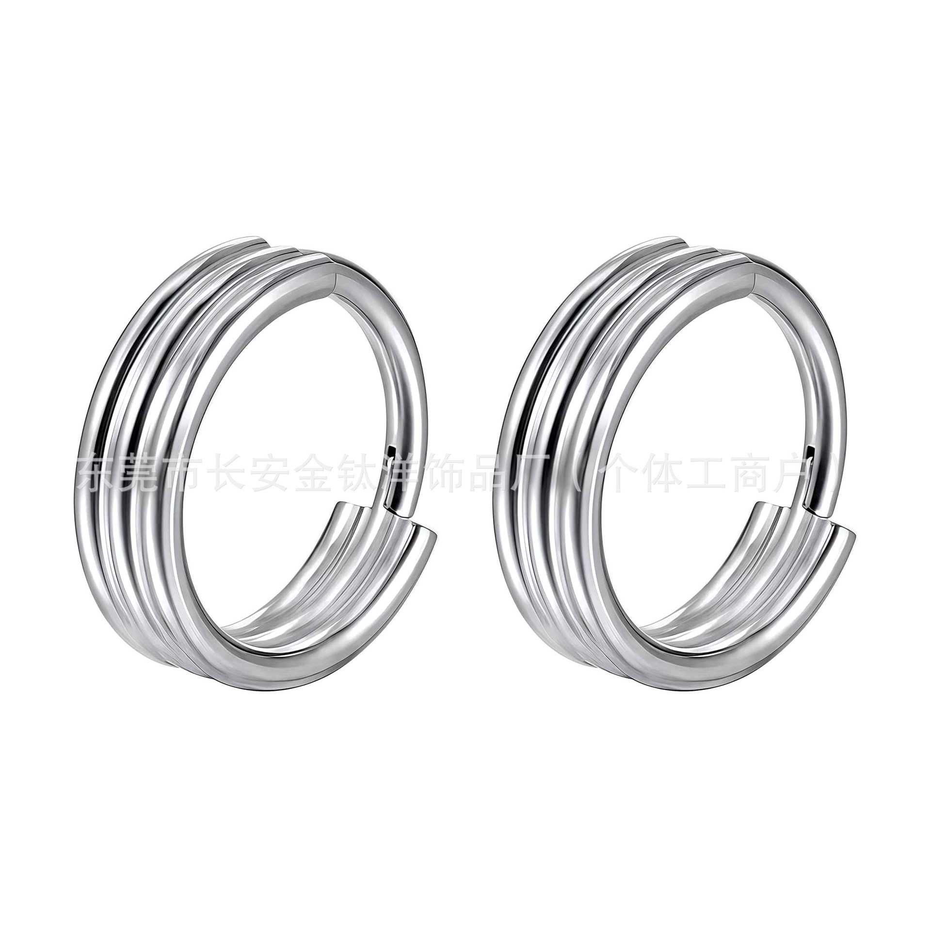 F136 Titanium Earrings Three-Layer Closed Ring Pinless Nose Ring Seamless Ring G23 Titanium Alloy Piercing Jewelry Ear Bone Ring detail image 8