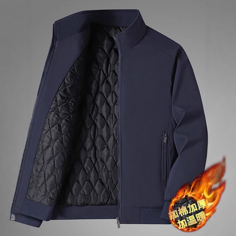 [두꺼운 면] 네이비 블루 스탠드 칼라 [쇼핑몰 동일 스타일]