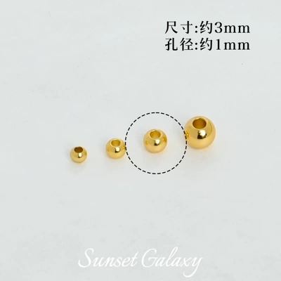 Zərgərlik ara hissələri Round Beads Gold Beads Loose - 3mm-18k-gold-100-pieces