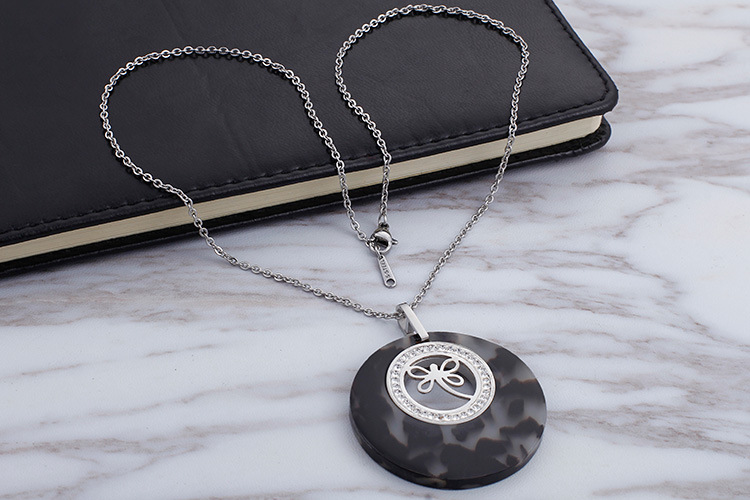 Fashion Water Droplets Heart Shape Titanium Steel Inlay Rhinestones Earrings Necklace 1 Set