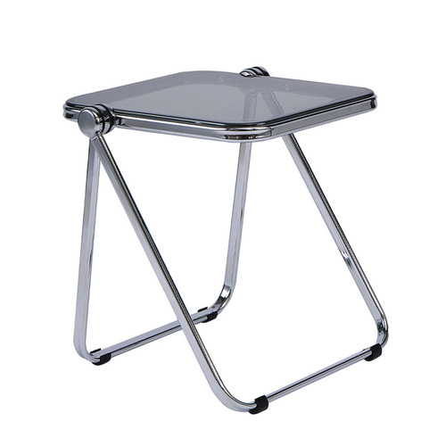 Foldable transparent small coffee shop with fashionable acrylic low table, internet celebrity photo matching furniture sofa side table