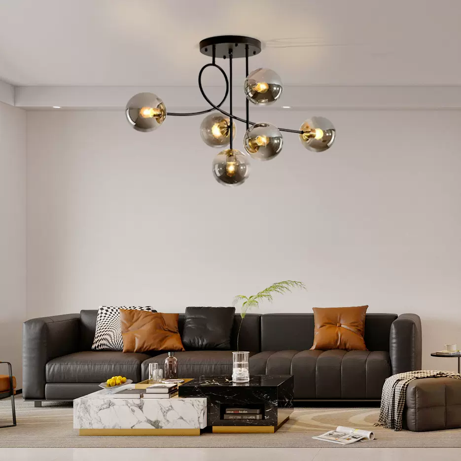 跨境北欧卧室吊灯 网红魔豆分子灯创意几何客厅餐厅家用灯具批发