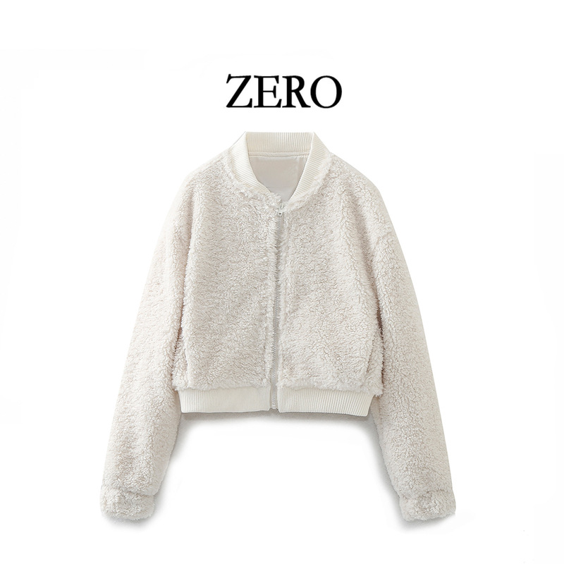 Artificial Fur Effect Short Bomber Jacket 4341755