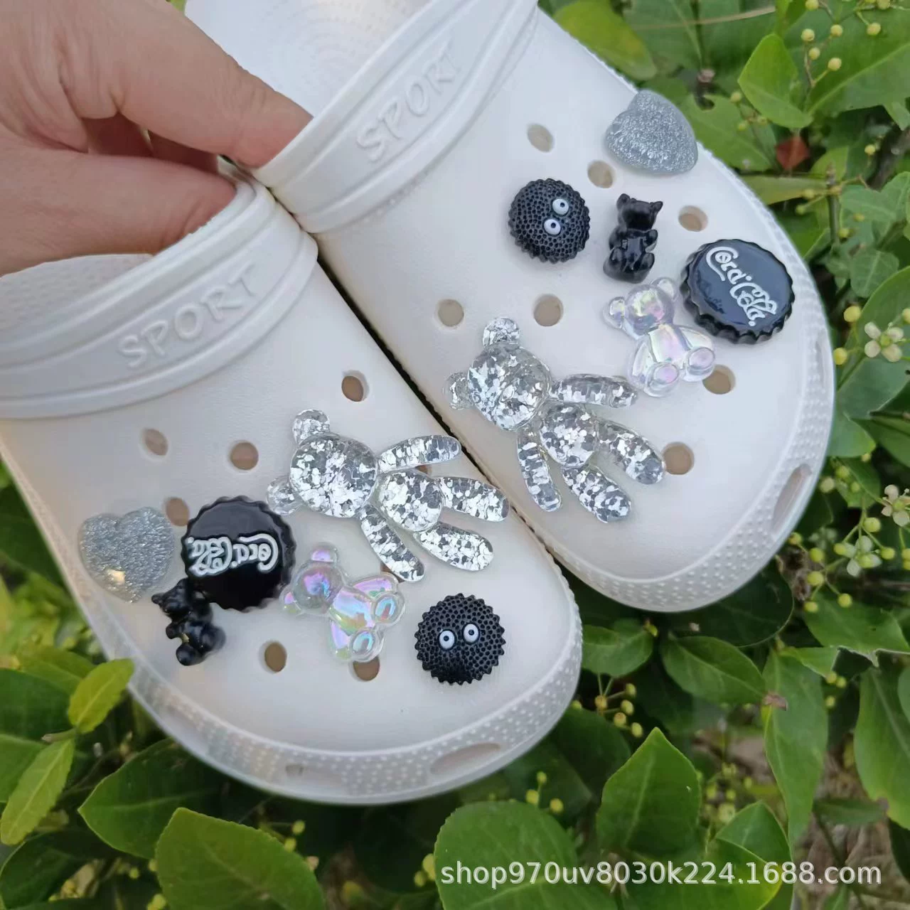 Отверстие аксессуары для обуви пряжка для обуви модный бренд жестокий Медведь обувь цветок carlochi цепочка аксессуары декоративная пряжка мультфильм декоративные украшения