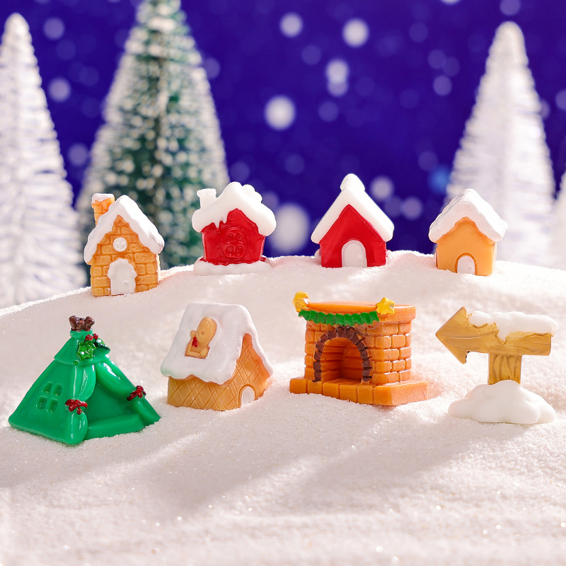 Prohibited Sign Cross Cross-Border Micro-Landscape Creative Christmas Snow House Street Sign ...