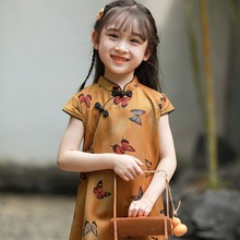 儿童旗袍夏季新款中式中国风汉服连衣裙小女孩改良版复古旗袍裙夏