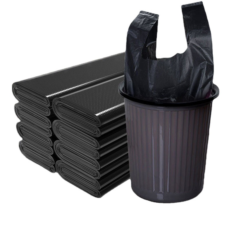 一件代发加厚垃圾袋手提家用黑色垃圾袋一次性背心式塑料袋批发
