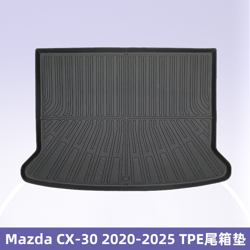 Para Mazda CX - 30 2020 - 2025 TPE Foot Pads 3D All Weather Material Backpack Pad