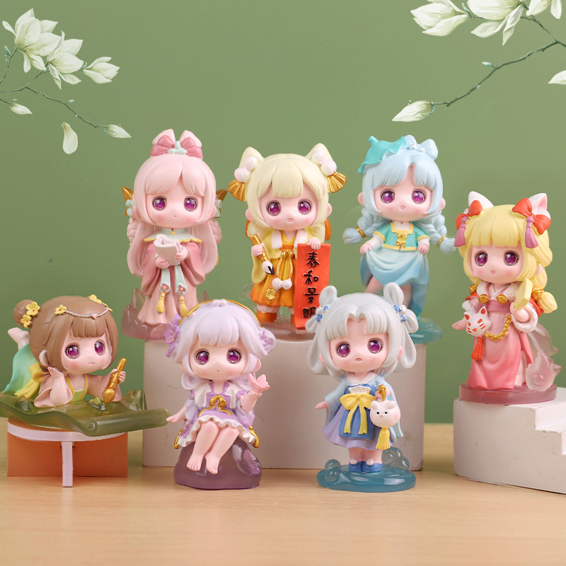 Genuine spring breeze blind box doll hand-made doll resin craft creative gift ornaments wholesale a generation of hair