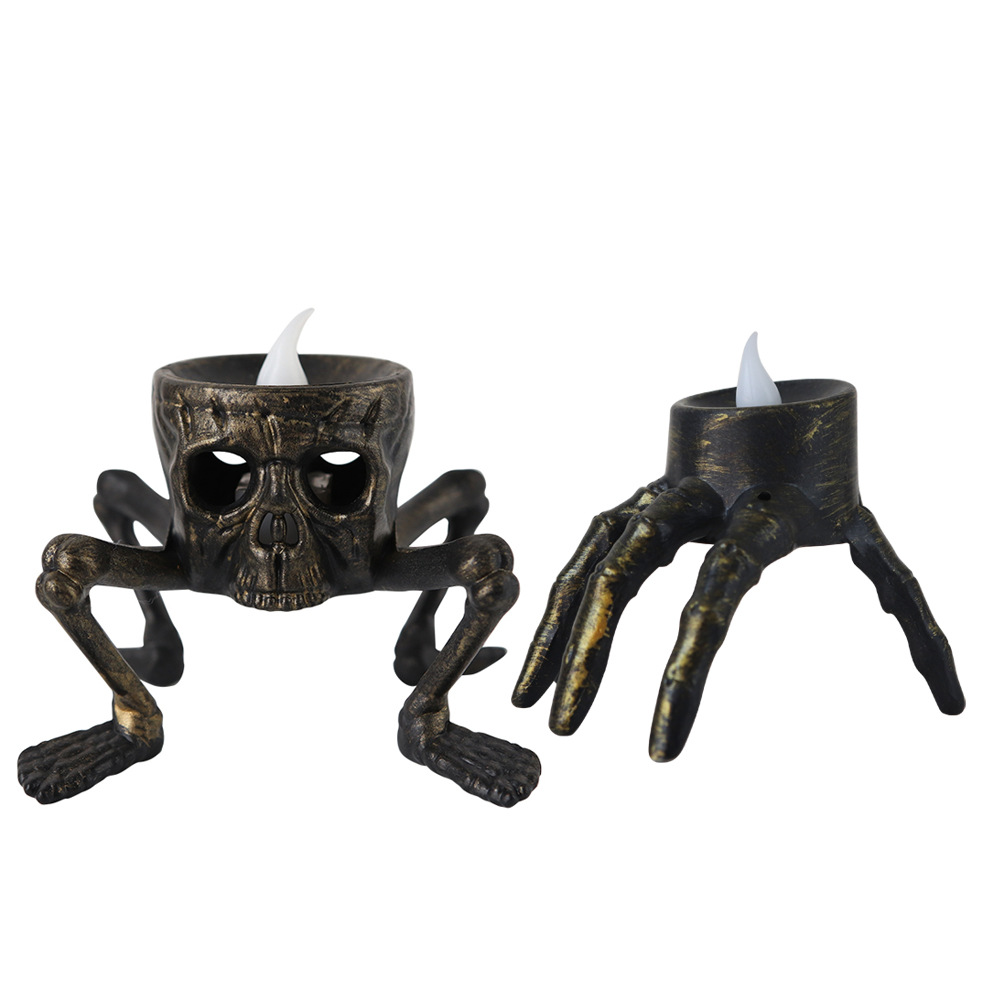 Nuevo Halloween esqueleto lámpara de mano diseño de atmósfera accesorios esqueleto pie lámpara de noche LED fantasma día decoración lámpara de vela image 10