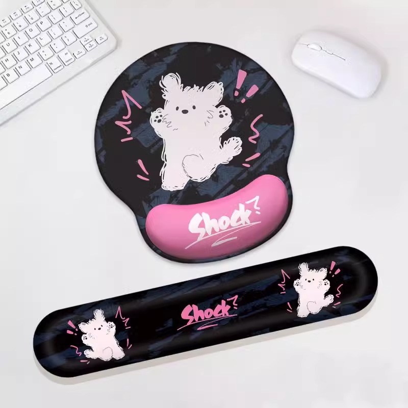 겁먹은 강아지-핑크 [마우스패드+키보드트레이]