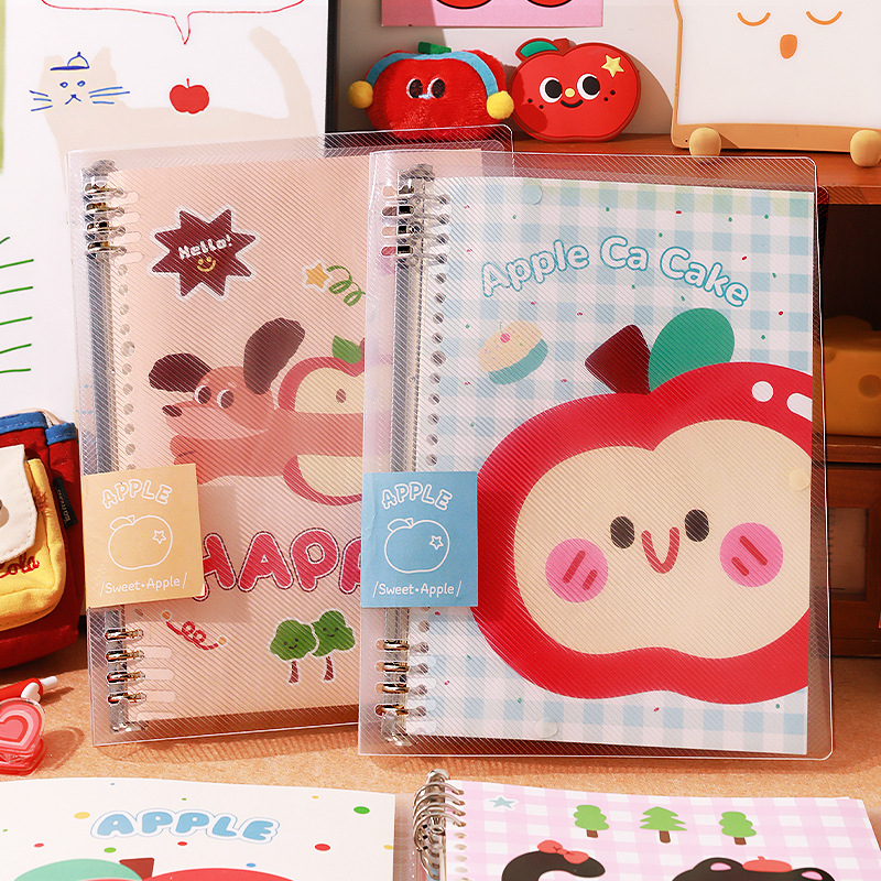 Libro de hojas sueltas de cáscara dura de Apple diario b5 bobina papelería de alto valor extraíble y hermoso cuaderno para estudiantes de primaria