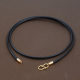 Black Wax Leather Rope Necklace Rope Thangka Matching Rope Gold Pendant Rope Buddha Brand Pendant Lanyard Special Thin for Men and Women