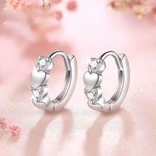 爱心镶锆石耳扣女2025年新款潮气质时尚百搭简约冷淡风耳钉耳饰