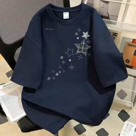 夏季新款中大童开学衣服短袖2026洋气纯棉T恤上衣宽松百搭男女童