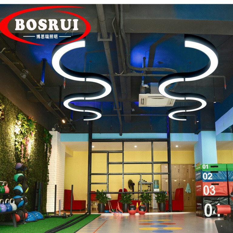 C- shaped semicircle S special-shaped wave modeling lamp led creative personality lamp Internet cafe gym splicing office chandelier C- shaped semicircle S special-shaped wave modeling lamp led creative personality lamp Internet cafe gym splicing office chandelier