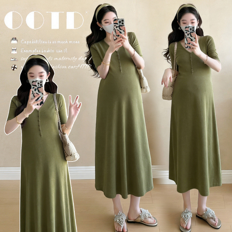 Maternity Summer Dress, Fashionable New Style, Casual, Slim-Fitting, Elegant and High-End, Long Dress for Pregnant Mothers Maternity Summer Dress, Fashionable New Style, Casual, Slim-Fitting, Elegant and High-End, Long Dress for Pregnant Mothers