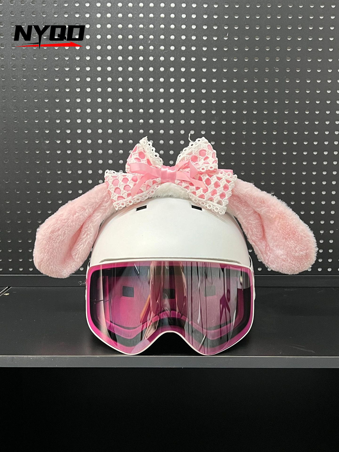 Ski Helmet Decoration Cartoon Plush Bunny Ears Stickers Motorcycle Electric Vehicle Full Helmet Accessories