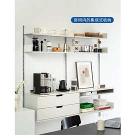 墙上书架vitsoe606一字隔板置物架轨道悬浮书柜模块化组合收纳架