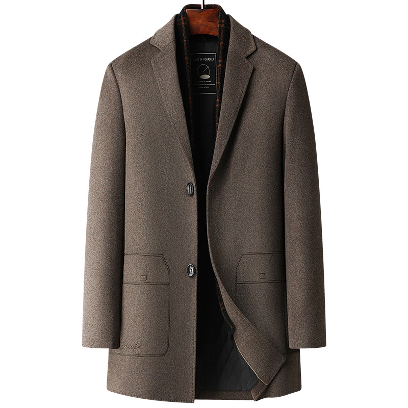 Men's Clothing Fashionable and handsome wool coat for men, business casual scarf style woolen coat, autumn and winter new woolen coat_voghion.com