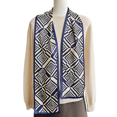 2025 primavera y verano nuevo diseño de bufandas de seda larga temperamento universal bufandas de correa roja en línea