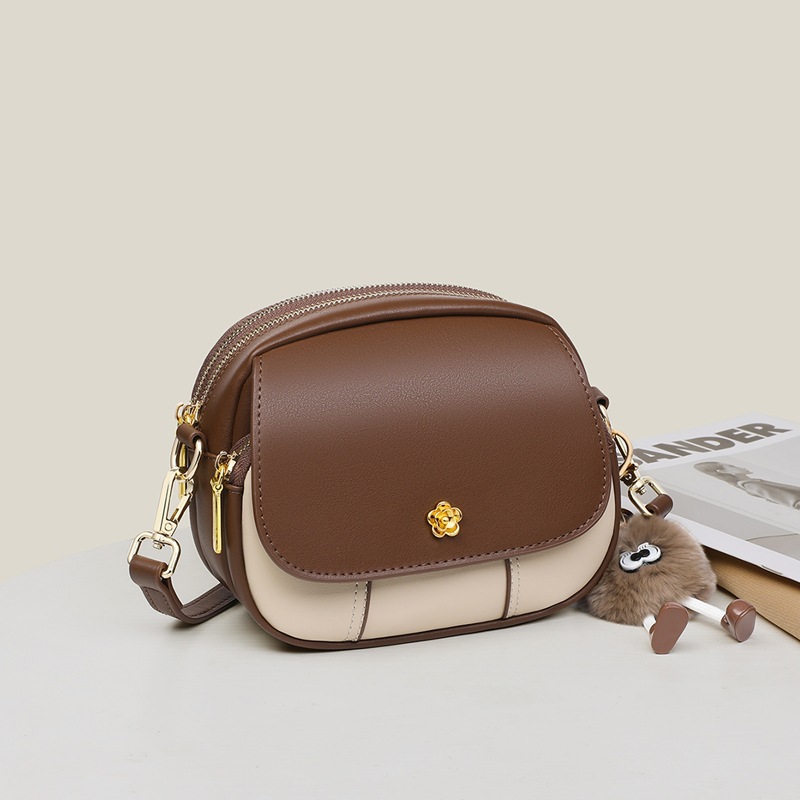 2026 New Arrival Genuine Leather Women's Small Round Bag, Luxury Niche Designer Phone Bag, Crossbody Mini Bag - Thumbnail 4