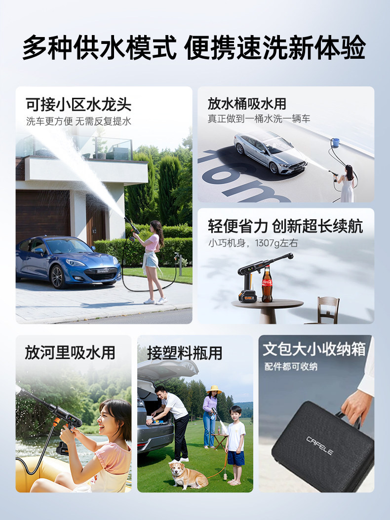 Wireless Car Washing Machine High-Pressure Water Gun for Home Use 2026 New Model Lithium Battery High-Pressure Booster Pump Floor Washer Window Cleaner
