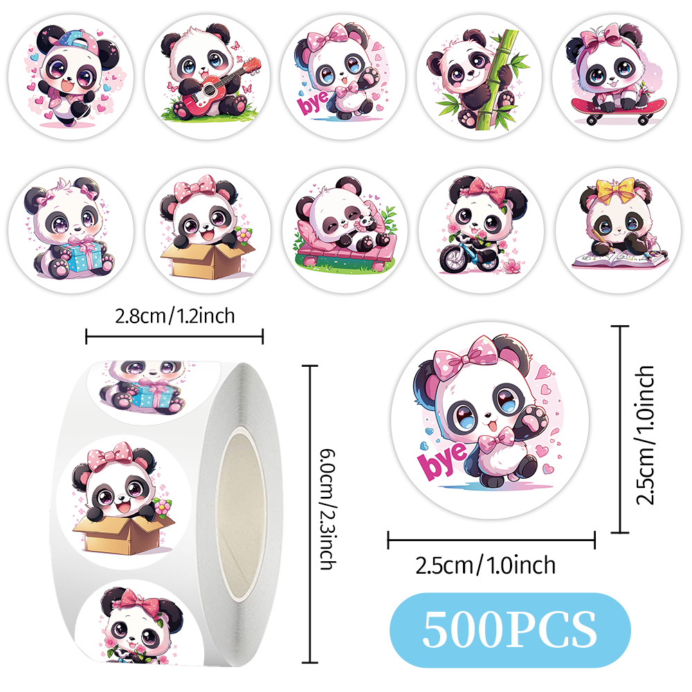 Cien tipos de dibujos animados pegatinas de animales rollo de recompensas para niños materiales didiy papelería cuaderno cinta adhesiva decoración