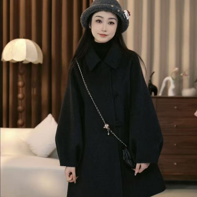 New Style Young Women's Cashmere Coat, Mid-Length, Korean Style, Loose and Gentle Style, Woolen Coat Manufacturer