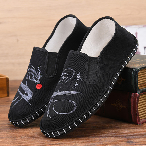 [Embroidered Cloth Shoes] New Men's Shoes Are Breathable, Comfortable and Fashionable, Foreign Trade Wholesale, Drop Shipping, Cross-Border Manufacturer Distribution