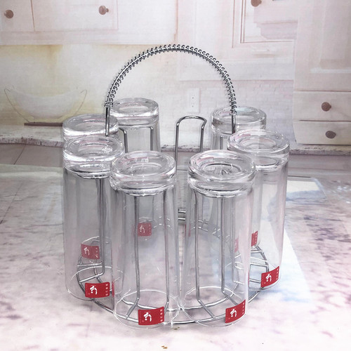 Stainless steel eight glass holder wine rack minimalist home eight glass draining rack creative red wine glass holder