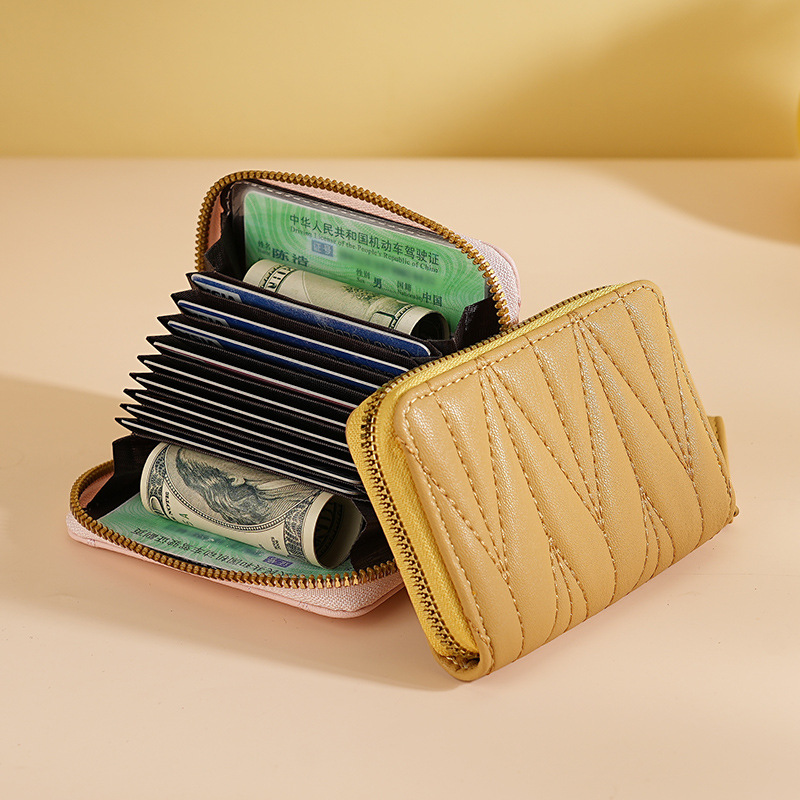 Hilo de bordar transfronterizo Macaron Color caramelo Xiaoxiangfeng Ladies Organ Card Bag Student Monedero Tarjeta de crédito Bolsa de almacenamiento