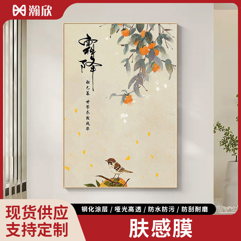 哑光钢化膜装饰画肤感膜防水防刮表面哑光触感细腻画芯覆膜冷裱膜