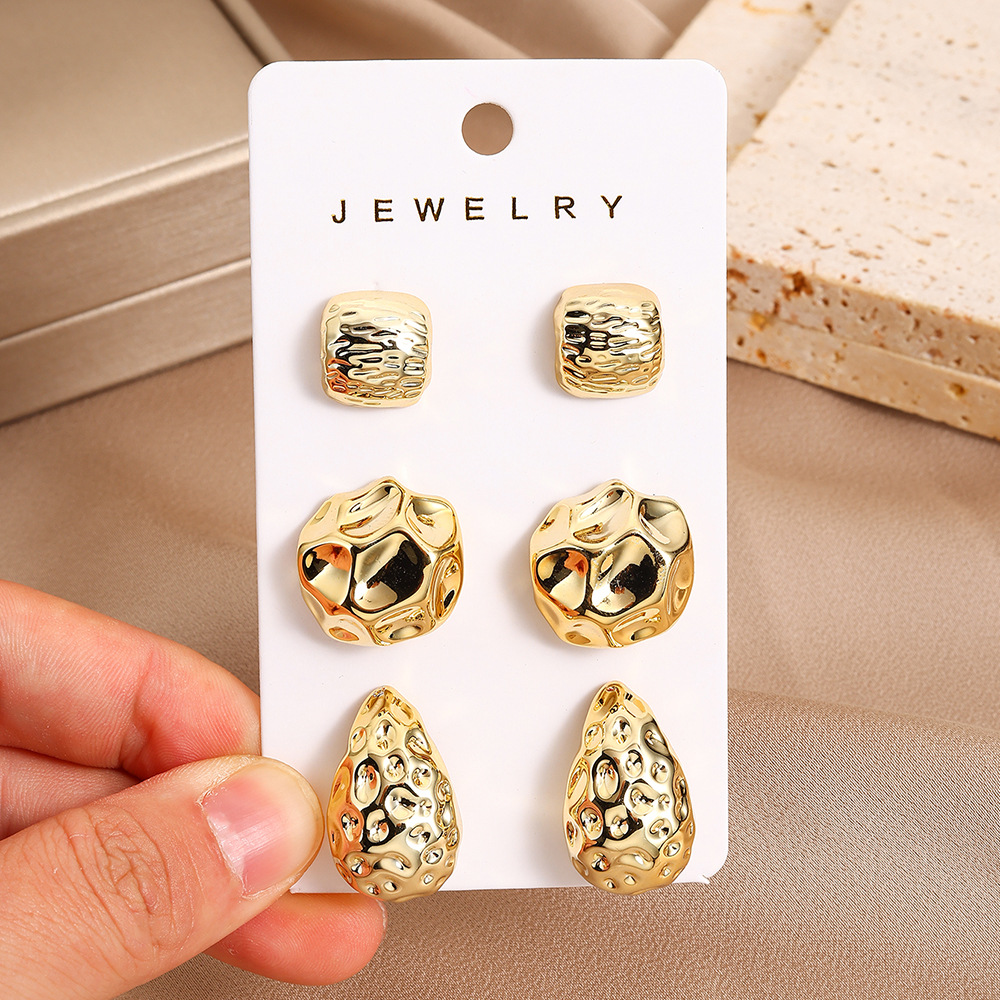 16g Weight Steel needle Ear Needle Material Ear Studs Classification 1 Set Quantity Daily Occasion CCB Material Geometric, Heart Shape Pattern All Seasons Season Women's Gender Plating Design Simple Style Style 1 Set Simple Style Geometric Heart Shape Plating CCB Ear Studs 10