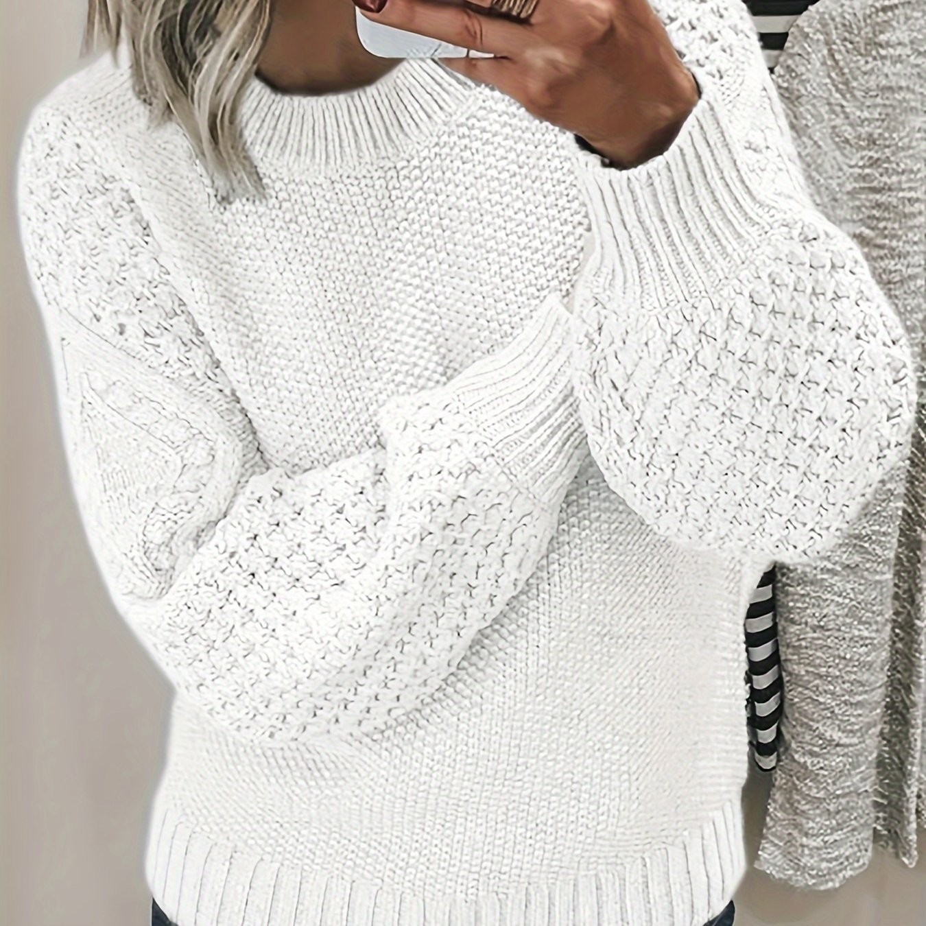 Transfronterizos europeos y estadounidenses otoño y invierno suéter nuevo estilo de color sólido de vestir chaqueta de punto chaqueta de diseño de camisa de punto image 4