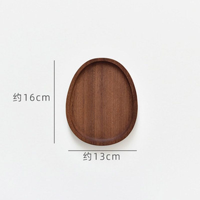 bandeja de madera de árbol de ebano, bandeja de almacenamiento de aire, plato de comedor oval japonés, pastel, pan, café, té, plato de madera sólida image 16