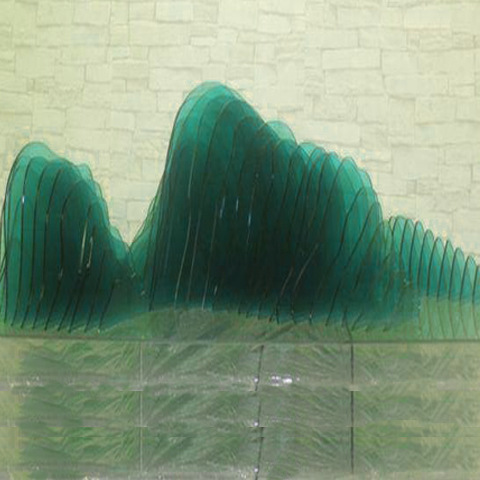 亚克力假山定制多层有机玻璃彩色透明假山摆设装饰景观