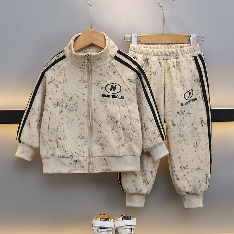 7705 primavera y otoño nuevo traje de ocio deportivo para niños bebé niño fresco y elegante traje de dos piezas