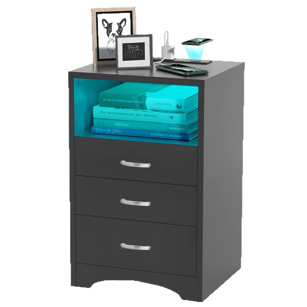 Amazon venta caliente de muebles de tablero con diodos luminosos recargables mesas de cama fábrica de comercio exterior al por mayor