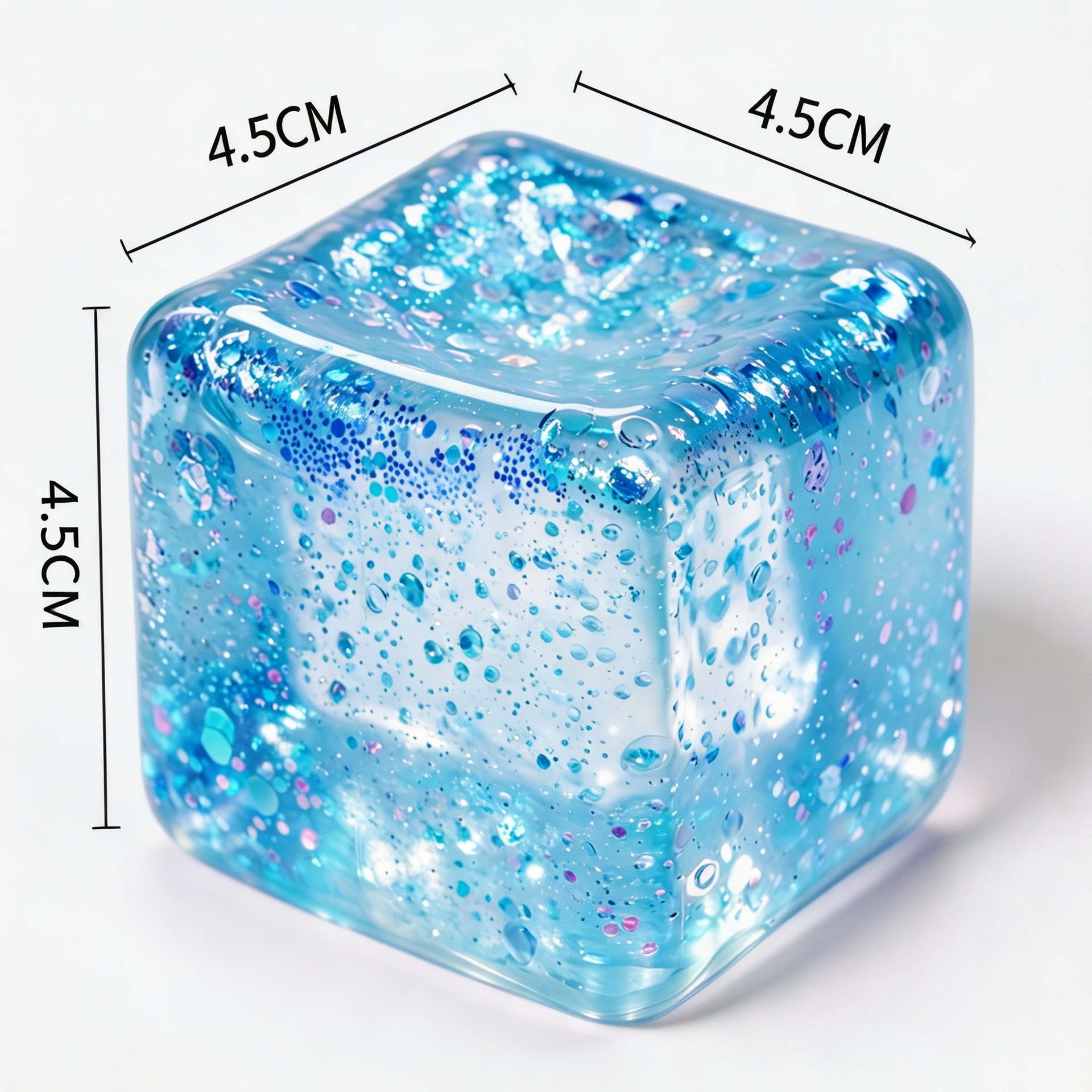 4.5cm gold powder ice cube blue
