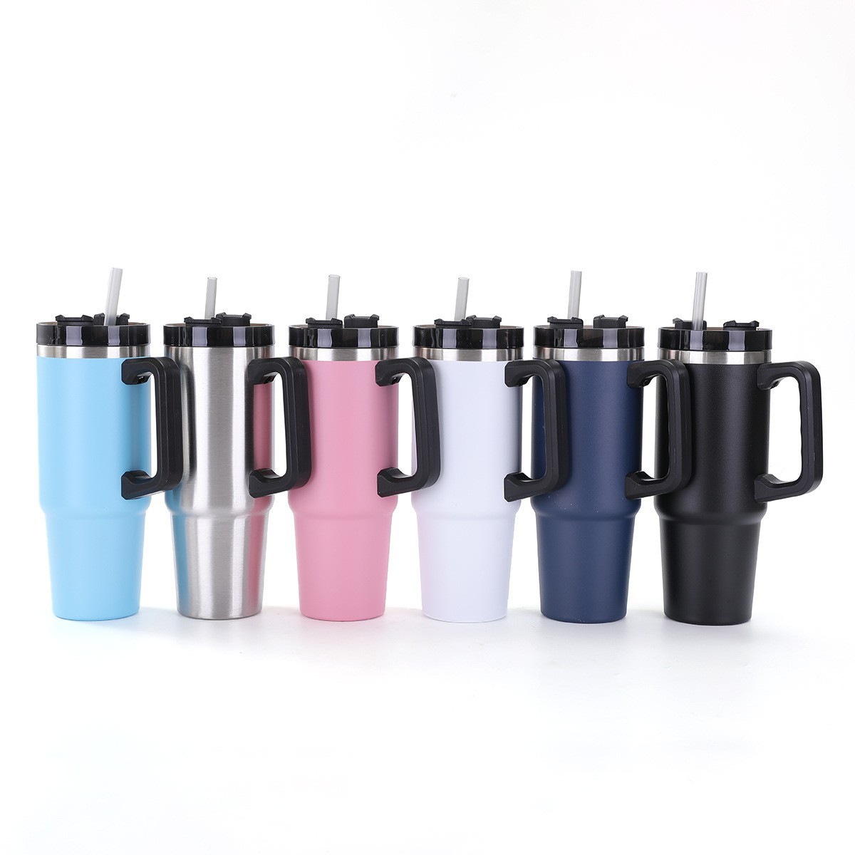 Nueva taza del coche del acero inoxidable 30oz con la taza del vacío de la capacidad grande de la manija con la taza práctica del helado del coche de la paja