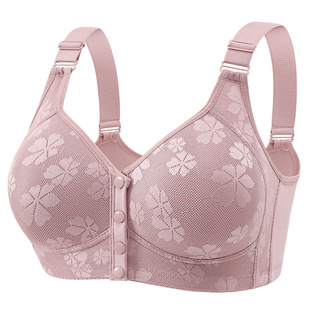 Lace adjustable supporting straps for elderly, wireless bra, front lock, plus size, for middle age, beautiful back