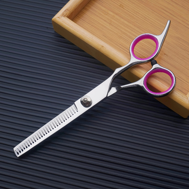 All-steel integrated fish mouth-tooth scissors (white snail powder ring)