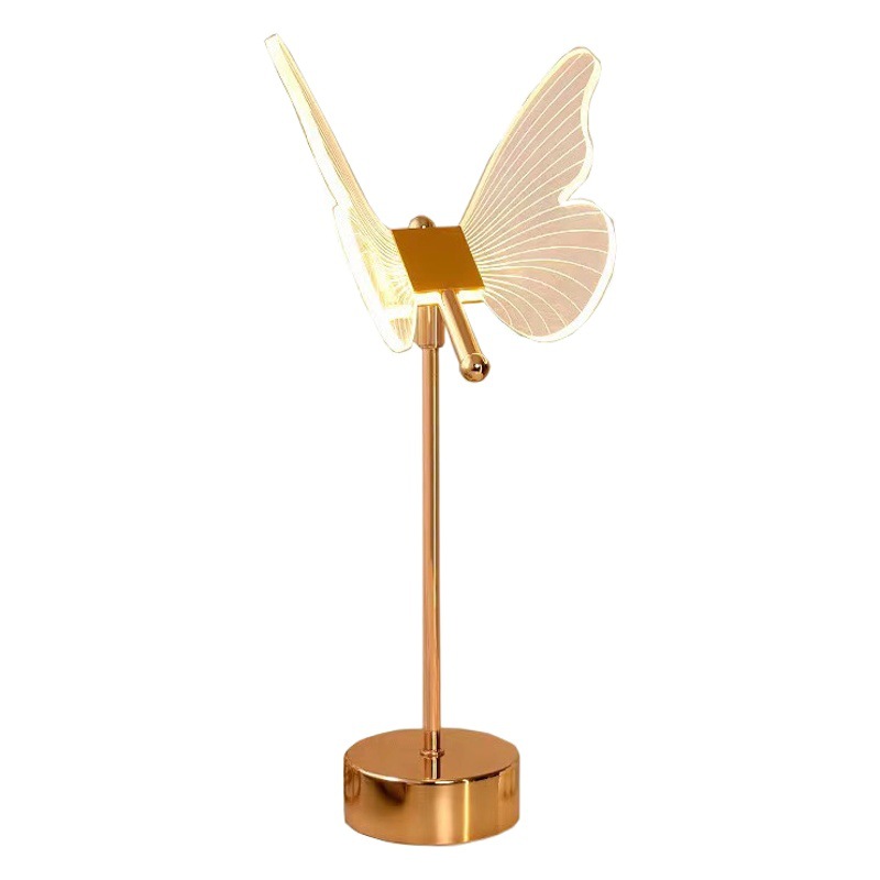 Flor decorativa lámpara de mesa dormitorio ins estilo chica dormitorio principal lámpara de noche luz de la noche metal luz creativa lámpara de ambiente de lujo