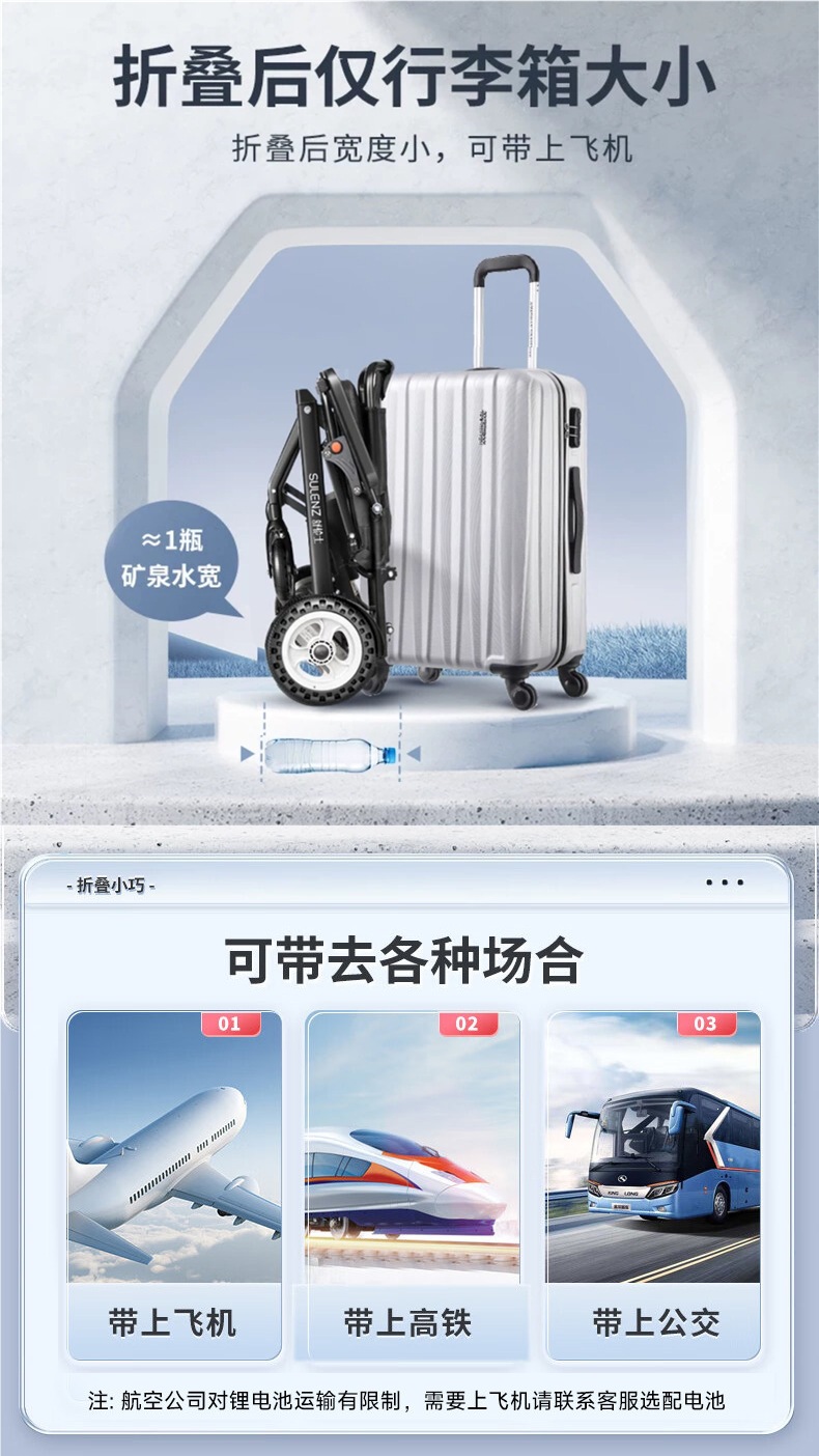 Shulunshi electric wheelchair is a lightweight, foldable, intelligent, fully automatic, ultra-light four-wheel mobility vehicle for the elderly and disabled