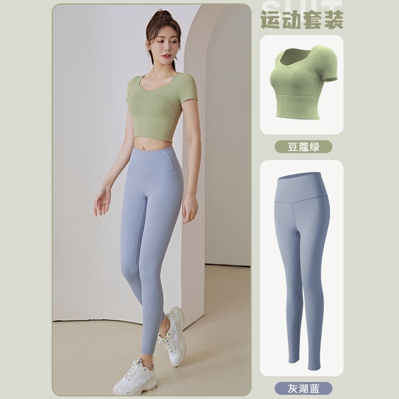 瑜伽服女套装套装女2025新款夏季专业跑步运动上衣普拉提训练健身|undefined