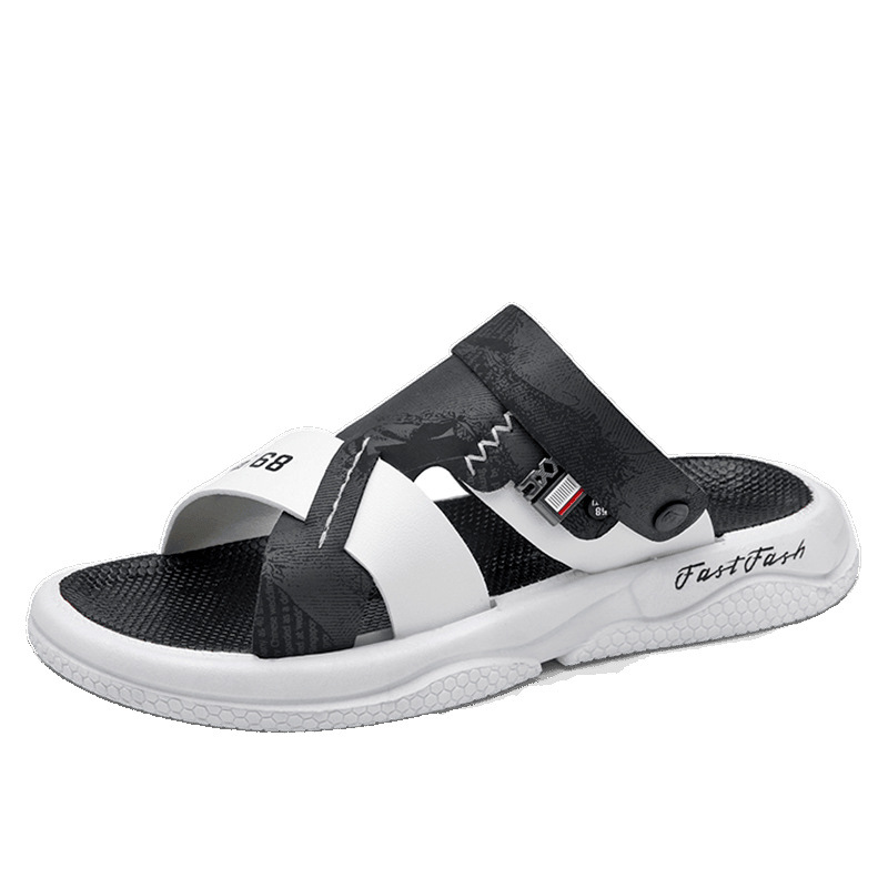 Sandalias gruesas para hombre, pantuflas al aire libre, estilo caliente, zapatos de playa para exteriores, conducción de doble uso, suela gruesa, suela blanda, antideslizante, verano