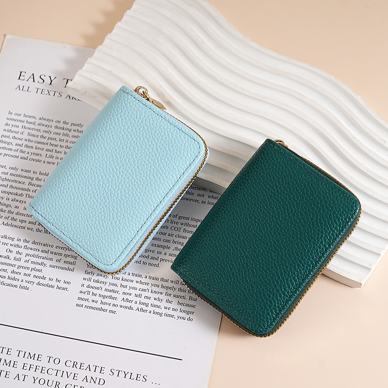 Classic business lychee pattern organ card holder men's Korean-style fashion simple student wallet girls' credit card holder