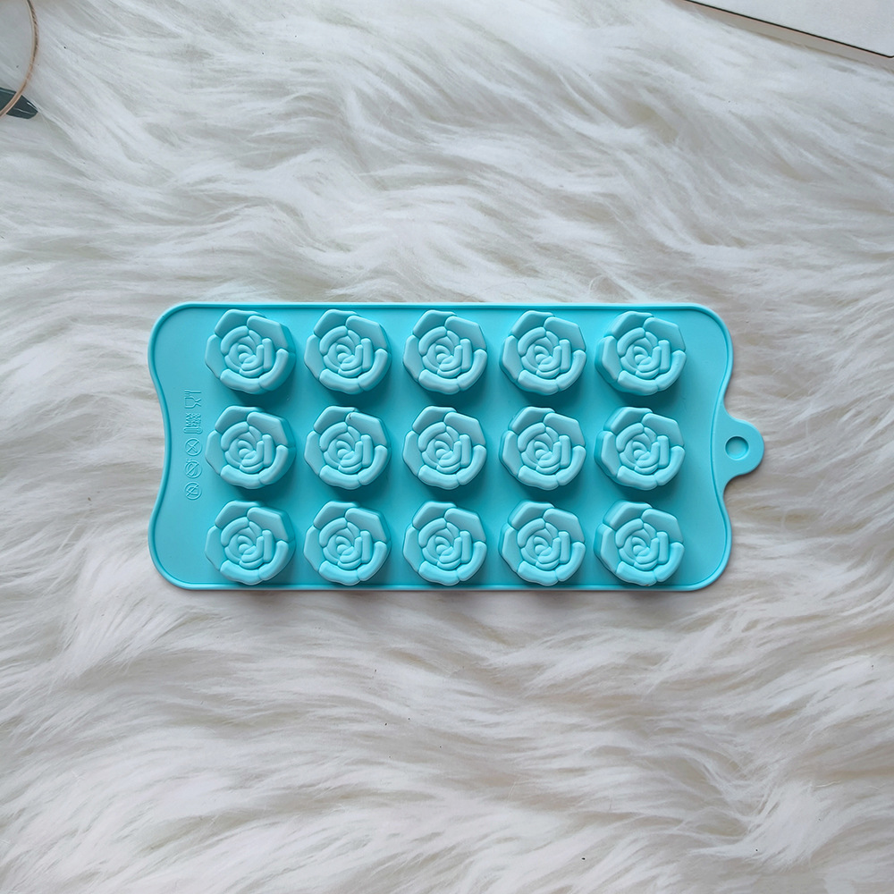 Silicone chocolate matriz de hielo 15 incluso estereoscópico rosas de chocolate 679 molde de pudín de galletas molde de dulces DIY