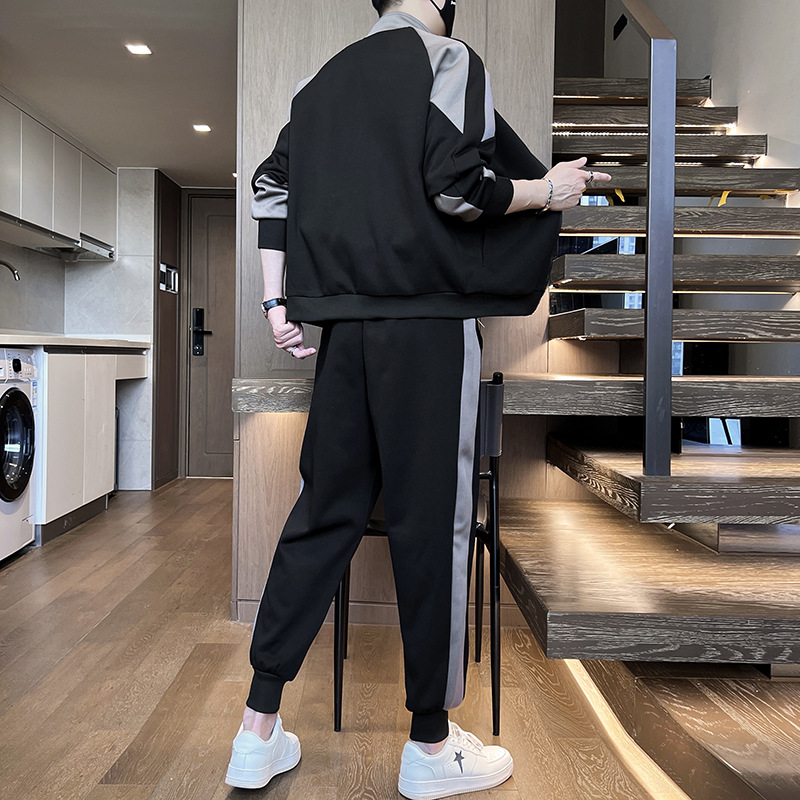 (2개) 스포츠 세트 남자 2024 봄 새로운 카디건 스웨터 피트니스 러닝 의류 캐주얼 남성 및 여성 스포츠웨어 남성 의류